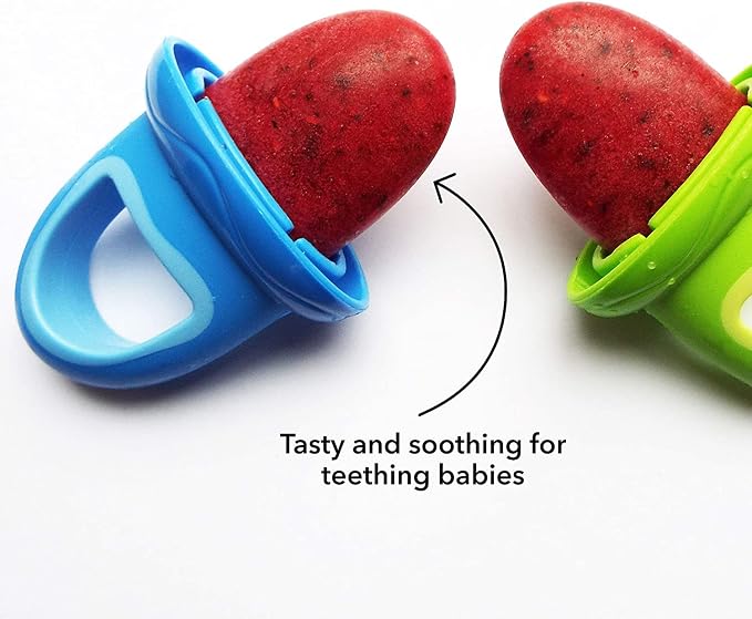 Nuby Popsicles Molds 1 Pack 4 Handle - Garden Fresh Fruitsicle Frozen Pop Tray - Multicolored Popsicle Molds For Kids, Baby Essentials