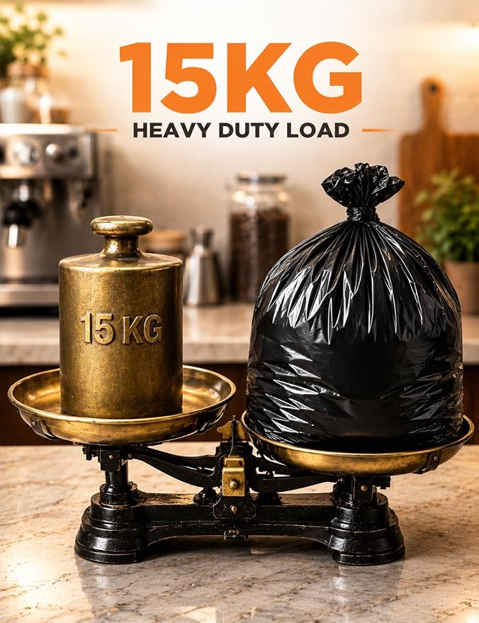 Espresso Knock Box Garbage Bag, 15kg Heavy Duty Thick Bin Liners for Commercial Floor Standing Espresso Dump Bin, 13 x 35 Inch Tall Slim Coffee Grounds Disposal Bags, 75 Count