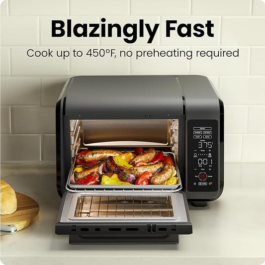 Chefman Air Fryer Toaster Oven Combo, 15 Qt. Countertop Oven for Quick & Healthy Meals, Bake, Broil, Air Fry, Toast, and Bagel Functions, 450°F Max Temp, 4 Slice Toaster Oven Air Fryer Combo