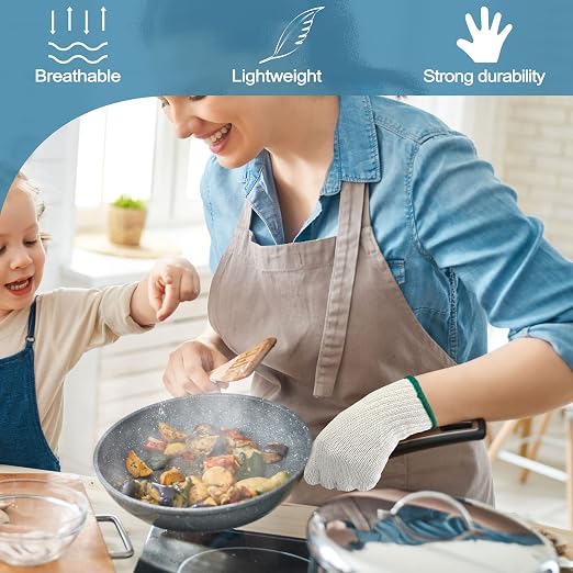 GSAFEME 12 Pairs Cotton Glove Liners for BBQ, Cooking, Grilling, Food Handling - Safety Work Gloves Hand Saver, X-Large