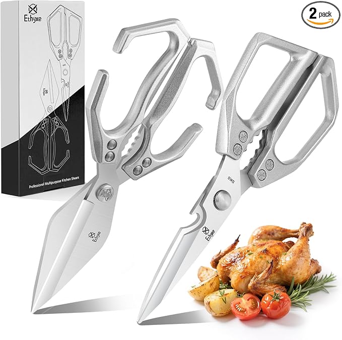 Kitchen Shears Set – Ultra Sharp Meat Scissors Dishwasher Safe | Heavy Duty Japanese Stainless Steel Kitchen Scissors, Cooking Scissor for Food