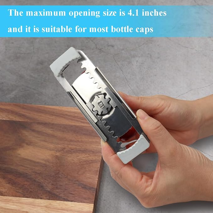 Jar Opener for Seniors with Arthritis & Weak Hands, Easy Twist Jar Openers, Adjustable Multifunctional Jar Lid Opener, Jar Bottle Cap Opener Gripper, Useful Gifts for Elderly/Women/Men (White)