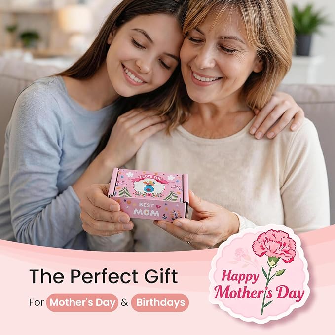 Mother's Gifts for Mom Birthday Gifts from Daughter Son - 6 Pcs Refrigerator Magnets - Mini Vase Magnets for Fridge with Artificial Flowers, Christmas Valentines Day Gifts for Moms
