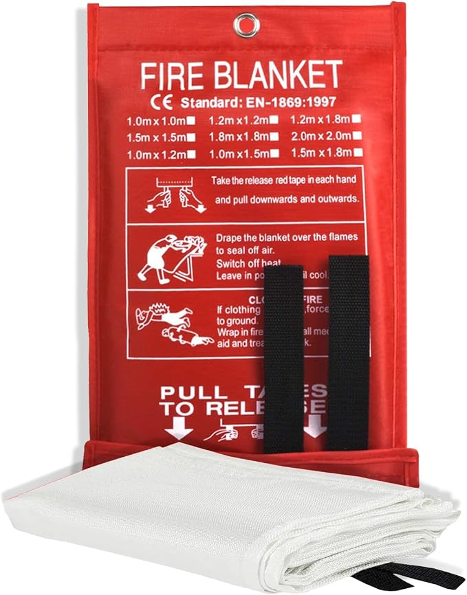 Smilco Fire Blanket - 40" x 40" Fiberglass Emergency Fire Blanket for Home and Kitchen, Bedroom, Camping, Grill, Fireplace, Easy,Safe for Young Adults and Seniors