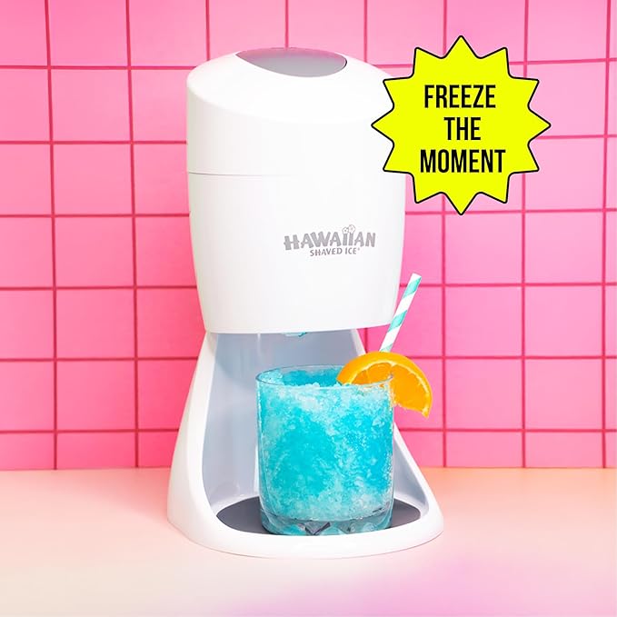 Hawaiian Shaved Ice S900A Snow Cone and Shaved Ice Machine with 2 Reusable Plastic Ice Mold Cups, Non-slip Mat, Instruction Manual, 1-year Manufacturer’s Warranty, 120V, White | Ice Shaver & Snow Cone Machine, Snowcone and Slushie Maker, 2 Reusable Cup...