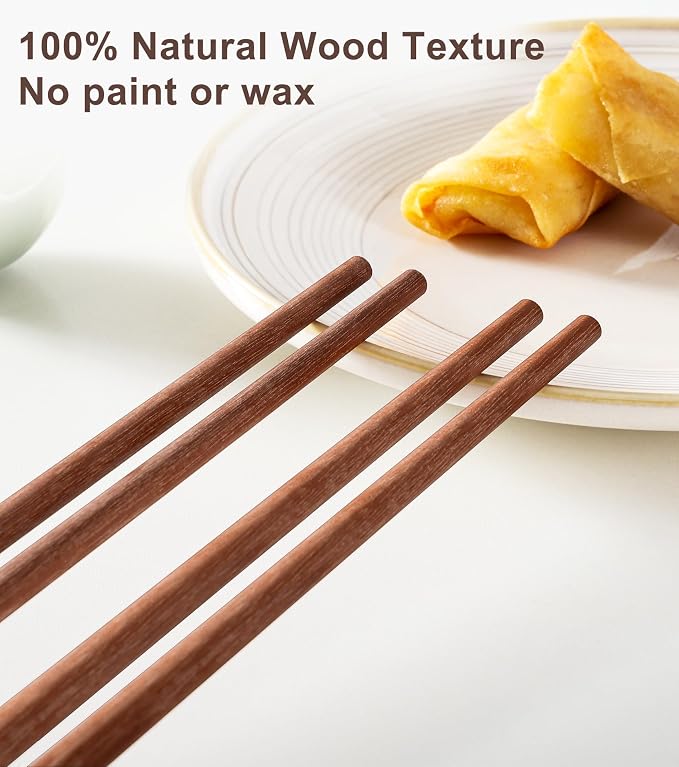 3Pairs Cooking Chopstick 14Inches Long Wooden Chop Sticks Reusable for Noodles Frying Hotpot