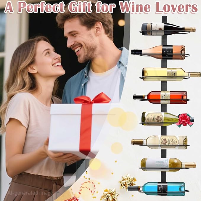 Wine Rack Wall Mounted: 16 Bottles Wine Holder Hanging - Bar Liquor Storage | Wine Organizer of Cabinet Kitchen - Designed for SpaceSaver