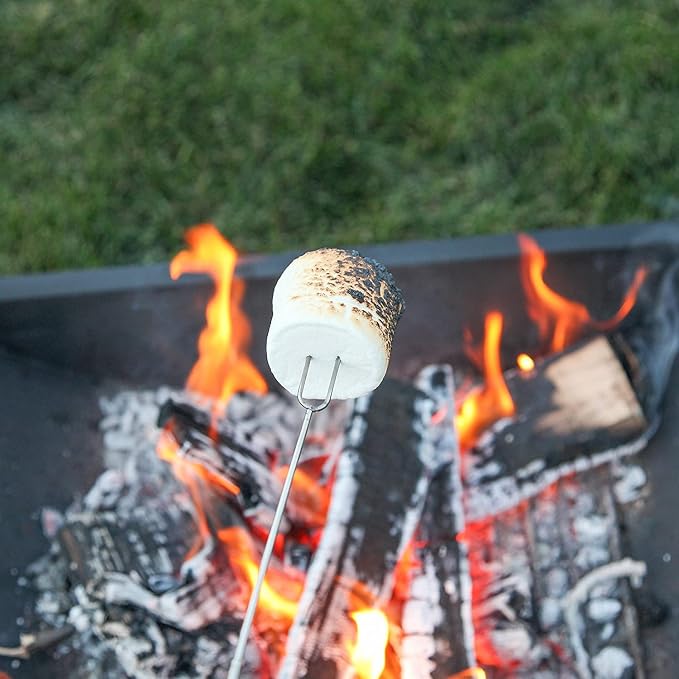 MalloMe Smores Sticks for Fire Pit - Accessories for Campfire Marshmallow Roasting Sticks Smores Kit Outdoor - Smore Skewers Hot Dog Fork For Outside, Camping Essentials Bonfire Gear Long 32" 5 Pack