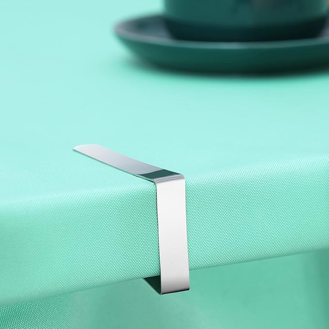 Ponure 12 Pack Tablecloth Clips - Heavy Duty Picnic Table Clips, Stainless Steel Table Cloth Cover Clamps, Table Cloth Holders Ideal for Restaurant Picnics Marquees Weddings Graduation Party