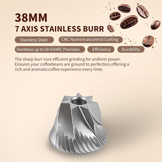 Manual Coffee Grinder, Portable Hand Coffee Mill - 25g Capacity | CNC Stainless Steel Conical Burr, Internal Adjustable Setting, For Espresso Pour Over French Press Travel Camping Office Home