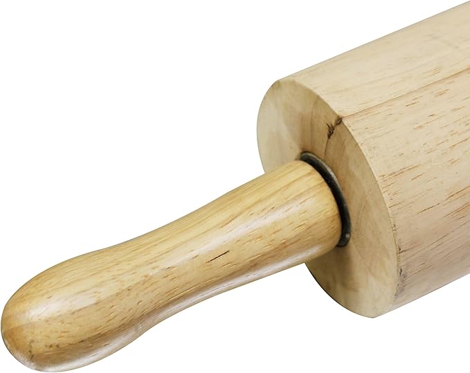 TrueCraftware- 15" Wooden Rolling Pin 3-1/4" Diameter- Wooden Roll Pin Dough Roller Classic Wood Rolling Pins for All Baking Needs for Fondant Pie Crust Cookie Pastry Dough Pastry Rolling Pin
