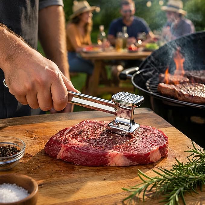 Meat Tenderizer Tool – Dual-Sided Meat Tenderizer Hammer Mallet & Heavy Duty Pounder For Tenderizing Steak, Beef and Fish