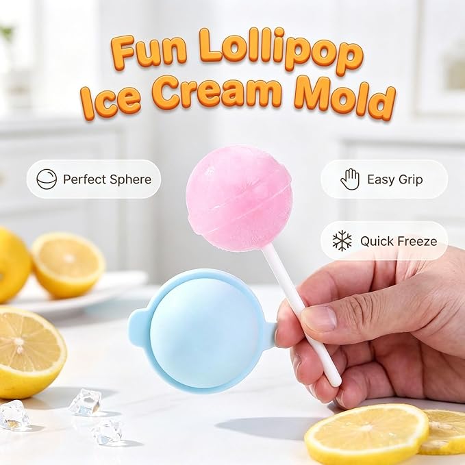 Silicone Lollipop Ice Cream Maker, Homemade Popsicle Molds, DIY Popsicle Maker for Kids,Reusable Homemade Popsicle Molds,Lollipop Ice Cream Mold, Reusable Popsicle Molds(8pcs With funnel)