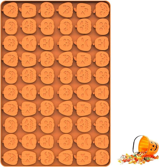 Pumpkin Silicone Molds for Halloween Candy, Chocolate, Gummy and Halloween decor, Jack O Lantern Candy Mold with Scraper (1 PCS pumpkin)