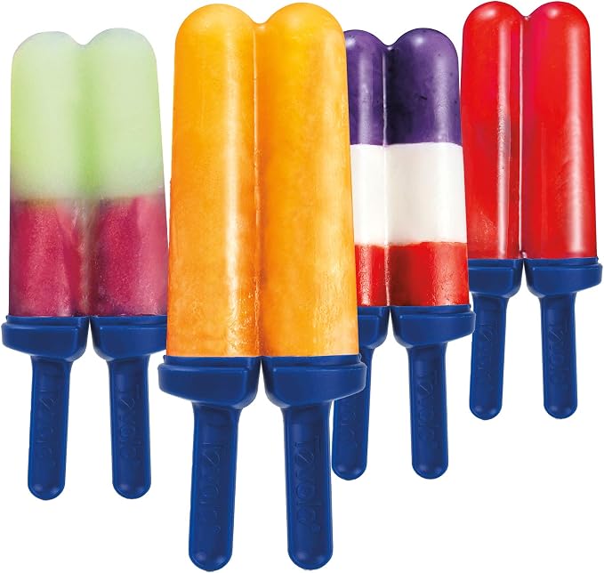 Tovolo Twin Popsicle Mold with Sticks Set of 4 Silicone Ice Pop Molds for Toddlers and Kids, Easy to Fill Quick Clean Dishwasher Safe BPA Free Popsicle Maker for Frozen Popsicles Yogurt Treats, Green