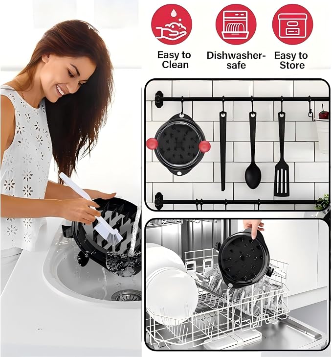 Chicken Shredder Tool Twist Large Chicken Breast Shredder Tool-Meat Shredder Meat Masher for Chicken Ground Beef Pork with Up-grated Stainless Steel Spikes Kitchen Gadgets Essentials (Red&Black)