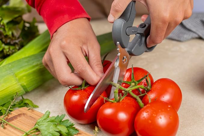 Kuhn Rikon Pro Kitchen Shears Plus | Heavy-Duty Stainless Steel Blades, Built-In Herb Stripper, Bottle Opener