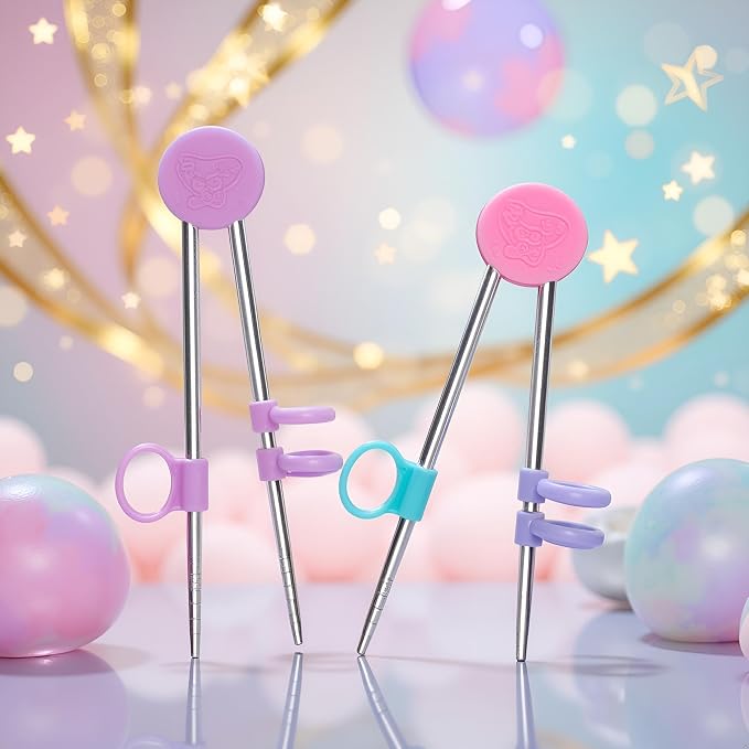 2Pairs Chopsticks Training Sailor Moon Chopsticks Reusable Metal Training Stainless Steel Learning Chopstick Helper for Adults Flatware