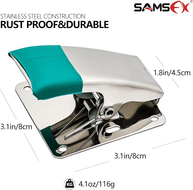 Fish Cleaning Board Tools - Fillet Clamp w/Screws Deep-Jaw Fish Tail Clip Board for Scaling Table Bait with Green Grip
