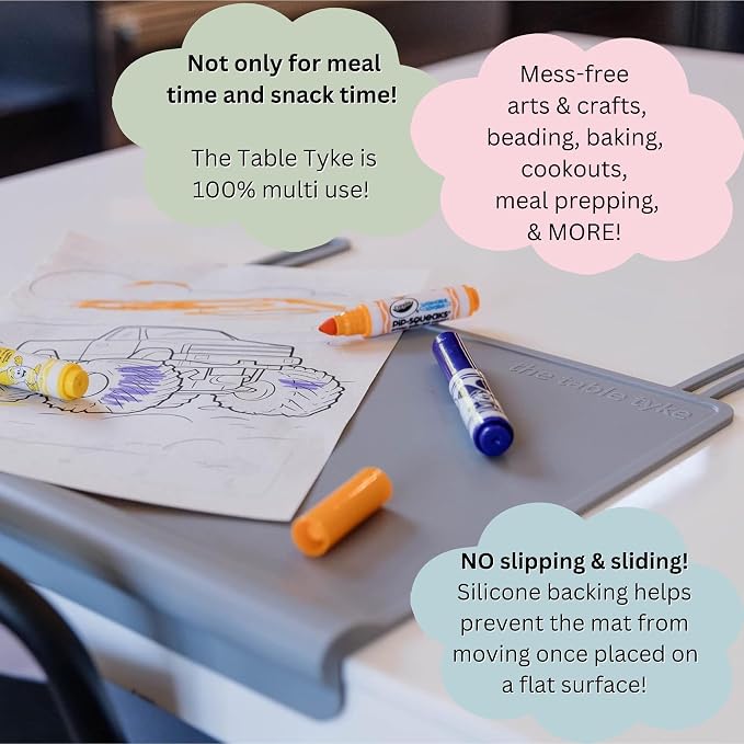 Silicone Placemats for Toddlers with Patented Edge Bumper | Kids Placemats Non Slip Travel Ready | Baby Placemat BPA Free for Restaurant Dining Table | Lilac