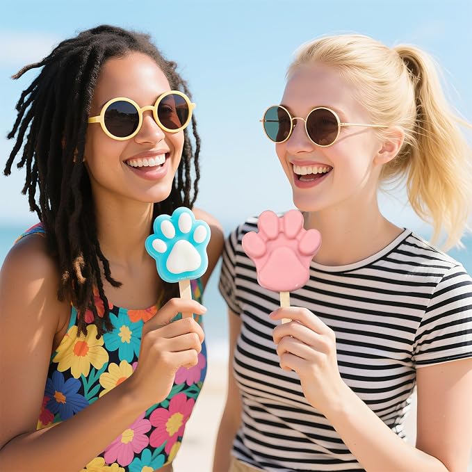3 PCS Bear Paw Popsicle Molds - 4 Cavity Silicone Ice Cream Molds with 150 Wooden Sticks, Homemade Ice Pop Maker, Cakesicles
