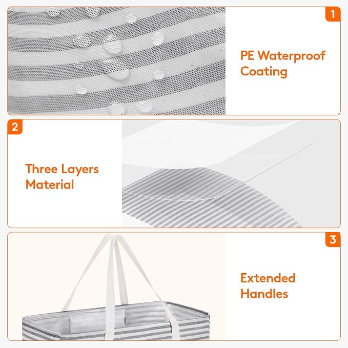 Lifewit Extra Large Tote Bag, Reusable Grocery Bags with Metal Wire Frame and Handles