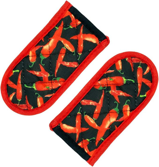 Evoio Cast Iron Skillet Pot Pan Hot Handle Covers (2-Pack Red Pepper) | Pot Handle Covers Heat Resistant Pot Skillet Hot Handle Sleeves Mitt Cover for Kitchen, BBQ and Baking Cookware