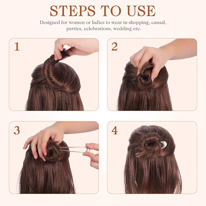Lurrose 2pcs Hair Sticks Vintage Metal Hair Pins Moon Elegant Hair Chopsticks U Shaped Headdress Hair Styling Accessories for Woman Girls