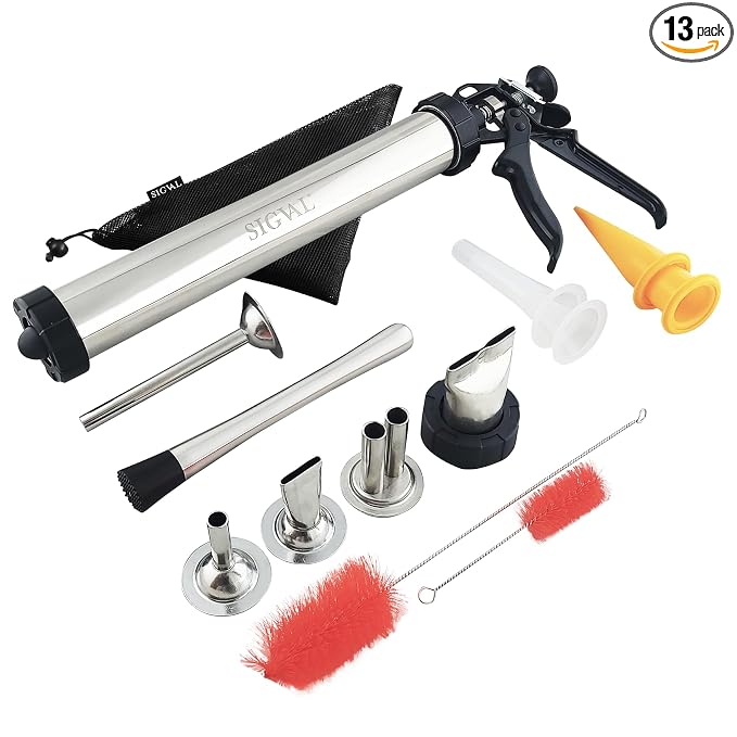 SIGVAL Frontier Jerky Gun, Beefy, with Stainless Steel Nozzles & Sausage Tips