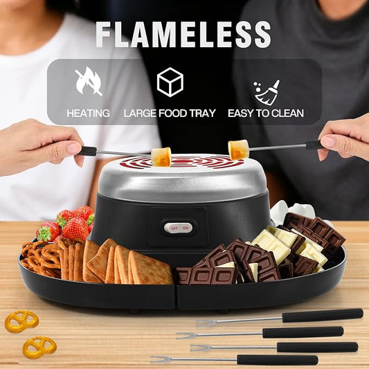 Electric S'mores Maker Tabletop Indoor Smores Kit, Flameless Electric Marshmallow Roaster, With 4 Marshmallow Roasting Sticks and 4 Trays Movie Night Supplies