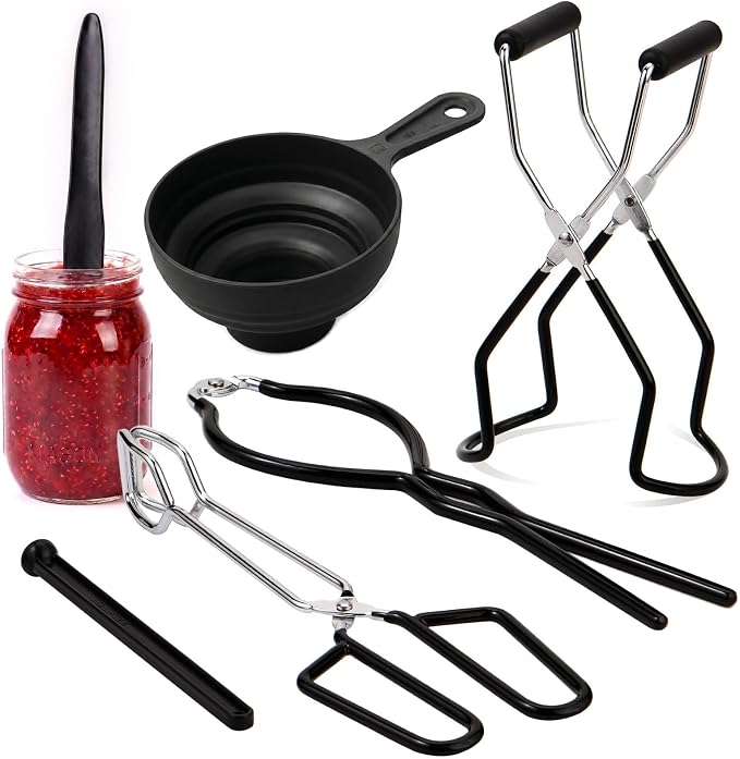 Canning Supplies Starter Kit Canner Tools for Water Bath and Pressure Canning Utensil Set includes Jar Lifter, Tongs, Funnel, Wrench, Lid Lifter for Beginners