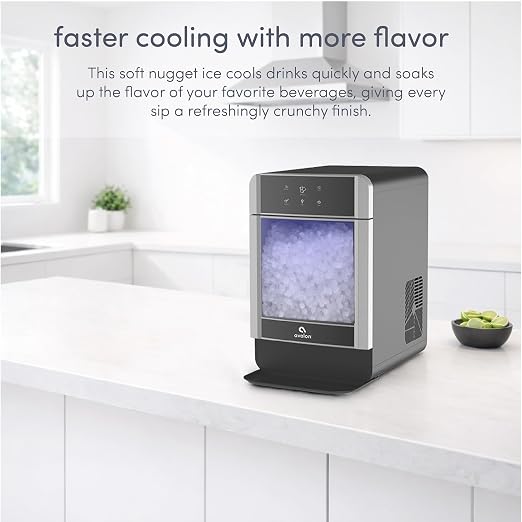 Avalon Nugget Ice Maker Chewable Ice 38 lbs Per Day, One Click Operation, Large Ice Storage, Connects to Water Line, Includes Set of Filters