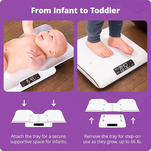 Greater Goods Smart Baby Scale – Bluetooth Digital Infant Scale for Newborns & Toddlers, Automatically Track Growth in gG Baby App, Accurate Even with Movement, 0.1 oz Precision Sensor, 66 lb Capacity