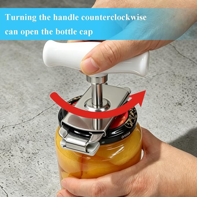 Jar Opener for Seniors with Arthritis & Weak Hands, Easy Twist Jar Openers, Adjustable Multifunctional Jar Lid Opener, Jar Bottle Cap Opener Gripper, Useful Gifts for Elderly/Women/Men (White)