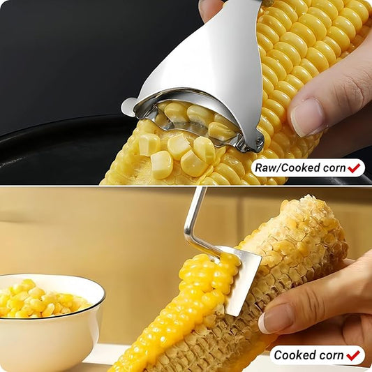 2 Pcs Stainless Steel Corn Peeler and Stripper Tool Set, Ideal Gadget Tool for corn on the cob BCMON