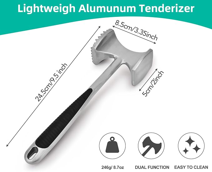Aliglow Meat Tenderizer Hammer Tool Pounder For Tenderizing Steak Beef Poultry