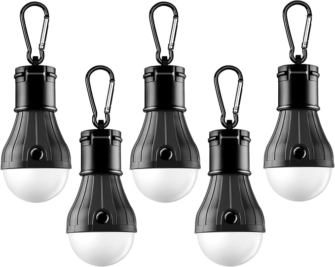 FLY2SKY Tent Lamp Portable LED Tent Lights 5 Packs Hook Hurricane Emergency Lights LED Camping Light Bulb Camping Tent Lantern Bulb Camping Equipment for Camping Hiking Backpacking Fishing Outage | Battery Powered LED Tent Lights Bulbs Outdoor Camping ...