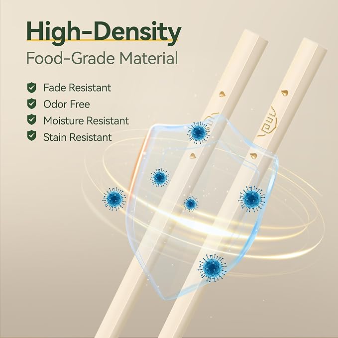 10 Pairs Fiberglass Chopsticks Reusable | Dishwasher Safe | BPA-free | Non-slip Chop Sticks Set - （9.45in）