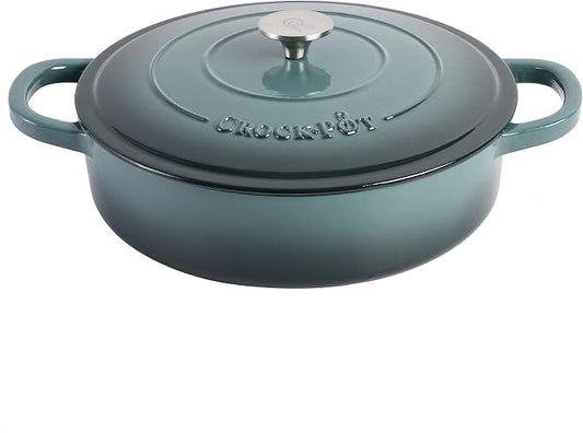 Crock-Pot Crock Pot Artisan Enameled Cast Iron Braiser W/Lid, 5 Quart, Slate Gray (Pack of 2)