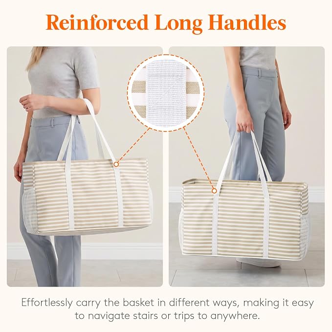 Lifewit Extra Large Tote Bag, Reusable Grocery Bags with Metal Wire Frame and Handles