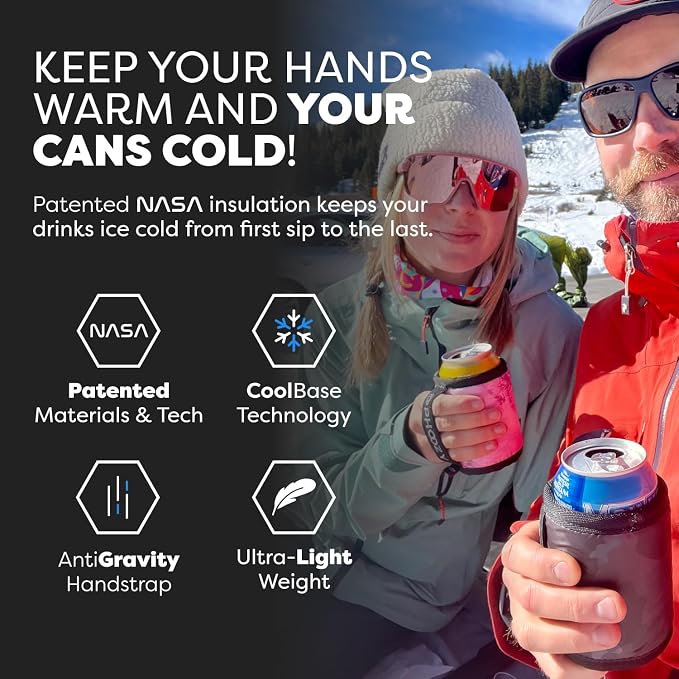 PHOOZY Insulated Can Cooler for 12 oz Cans - Patented Drink Sleeve with NASA-Inspired Technology - Keeps Beer, Soda & Sparkling Water Cold Longer - Lightweight Outdoor Can Holder - Pink