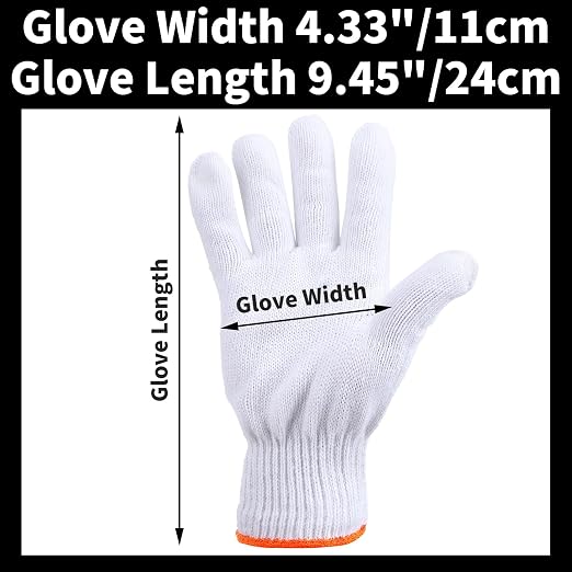 12 Pairs Grill Gloves Field Dressing Gloves for BBQ, Grilling, Oven, Heat Resistant, Mechanics, Welding, Gardening Safty Work Gloves Bulk, Large, Men Women
