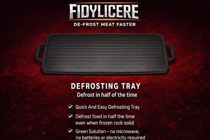 Defrosting Tray for Frozen Meat - Rapid Aluminum Thawing Plate for Steak, Chicken, Fish & Pork | 14" Large Size | Non-Stick, No Microwave or Hot Water Needed | BPA-Free Meat Defroster Board