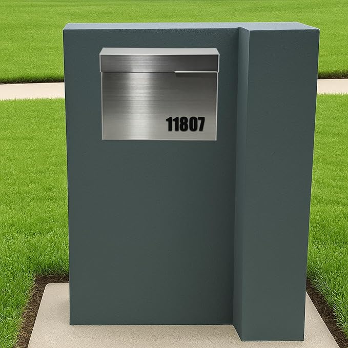 304 Stainless Steel Outdoor Mailbox with Rain Cover | Wall-Mount Large-Capacity Mailbox with Rust-Resistant Design for Homes, Apartments, Offices & Businesses, Silver