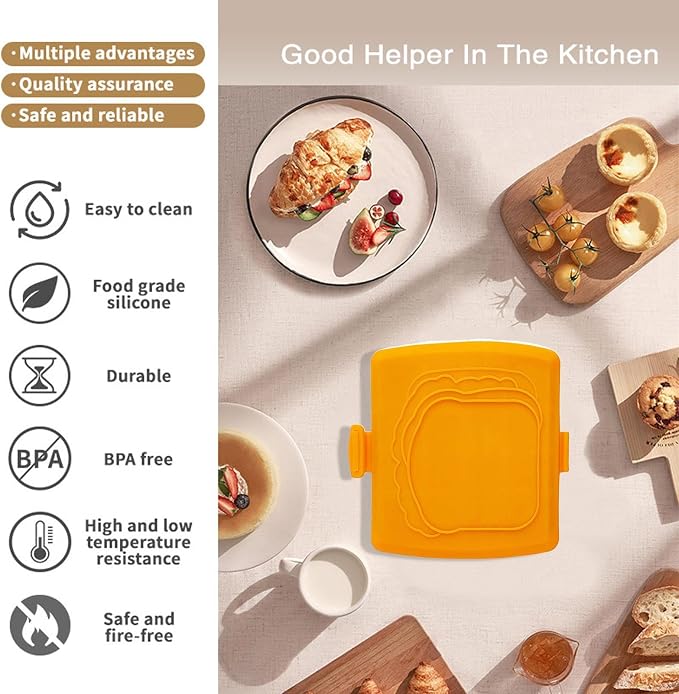 Sandwich Maker Nonstick No Power Required Quesadilla Snacks Bread Cooker | Kitchen Bread Press Sandwich Maker Heat-Resistant Portable Breakfast Quesadilla Pie Bread for Home Apartment Dorm Party T