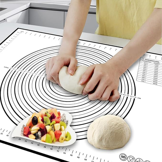 Silicone Baking Mat,32x24" Extra Large Pastry Mat for Rolling Dough Kneading Sourdough Bread Baking Supplies Black