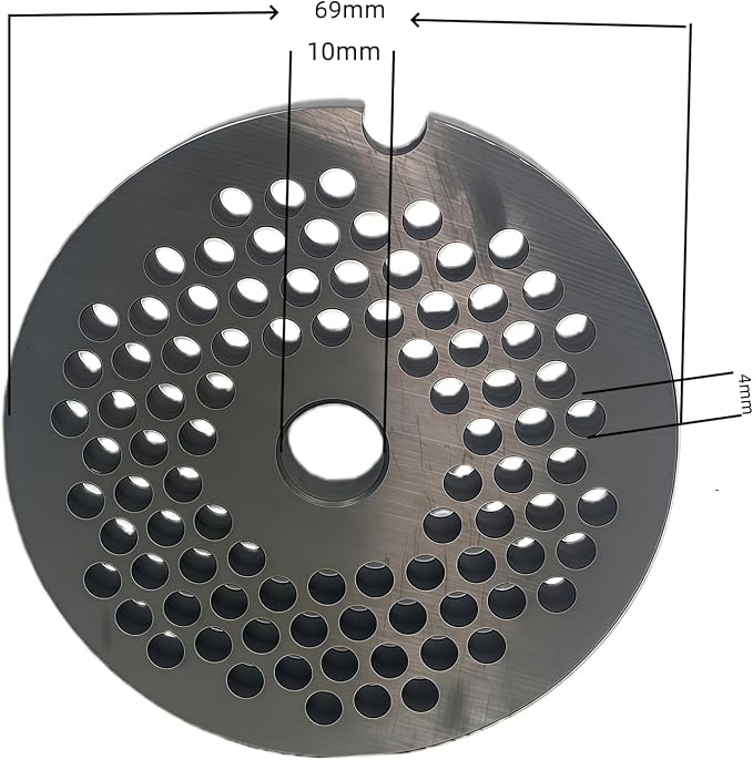 For Hobart, LEM, Cabelas, Weston and FGA Food Chopper, MTN Meat Grinders of #12 Stainless Steel Meat Grinder Plate Discs Blades，Cutting Disks Heavy Duty. (4/25 Hole Plate)