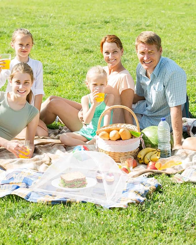 Food Cover Mesh Food Tent, 17"x17", Nylon Covers, Pop-Up Umbrella Screen Tents, Collapsible and Reusable Patio Bug Net for BBQ, Picnics, Parties, Camping, Outdoor - 6 Colors
