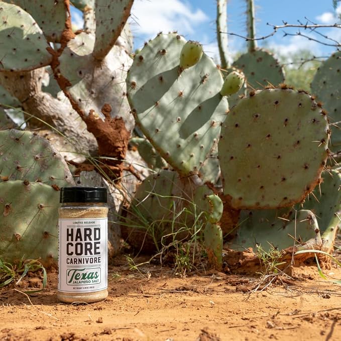 Hardcore Carnivore Texas Jalapeno Salt Seasoning for Meats & Veggies, 11oz | Garlic & Jalapeño Blend - Texas-Made All-Purpose Seasoning for Chicken, Beef, Veggies & Cocktail Rims. MSG-Free & Gluten Free