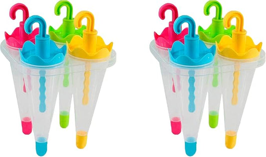 Set of 2 Umbrella Ice Pop Maker Mold Popsicle Dessert Ice Cream Frozen Pops Cake Treats (2 Popcicle Molds)